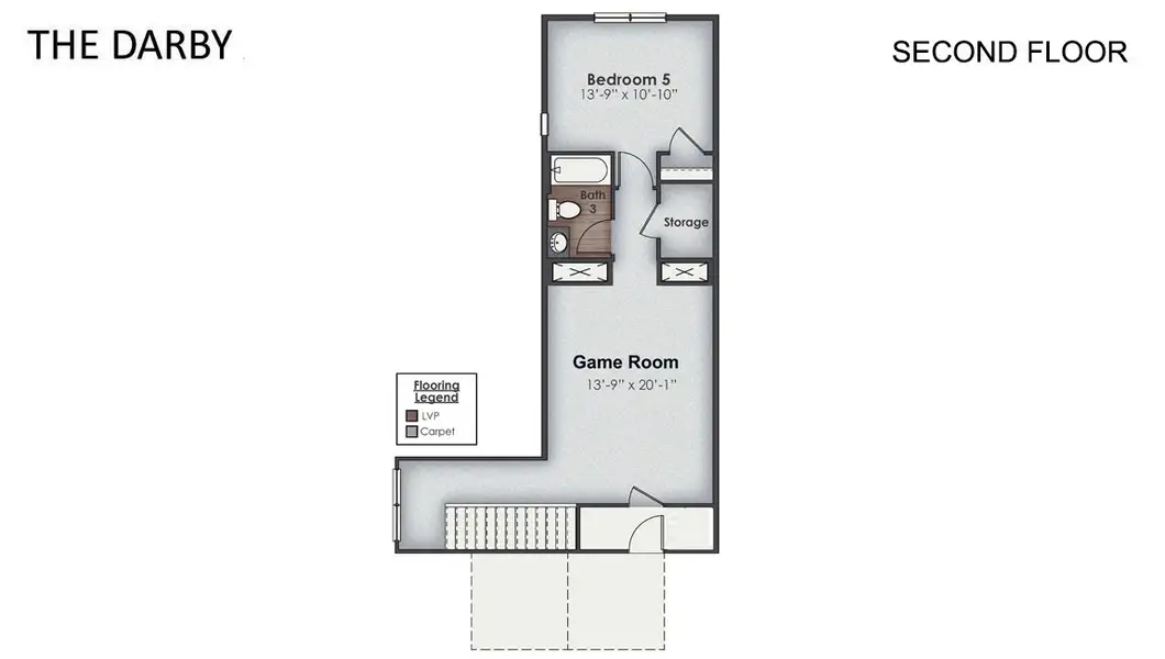 2D floor plan layout of this home in Surfside Landing, Hubert, NC (Image 4).