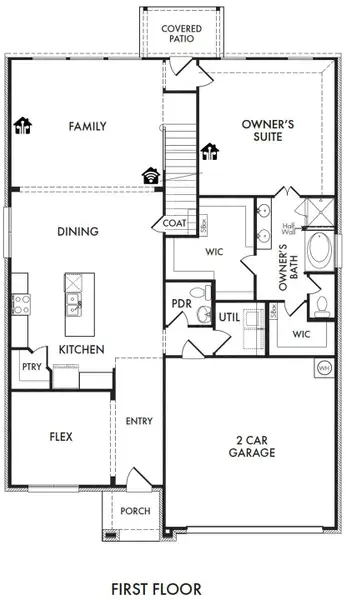 2D floor plan layout for the Stirling by Impression Homes in Timberbrook, Justin, TX (Image 3). 2D floor plan layout for the Stirling by Impression Homes in Timberbrook, Justin, TX (Image 3).