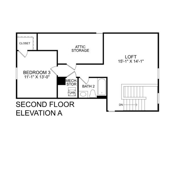 2D floor plan layout for the Bramante 2 Story by Ryan Homes in Allen Park Ranches, Raleigh, NC (Image 2). 2D floor plan layout for the Bramante 2 Story by Ryan Homes in Allen Park Ranches, Raleigh, NC (Image 2).