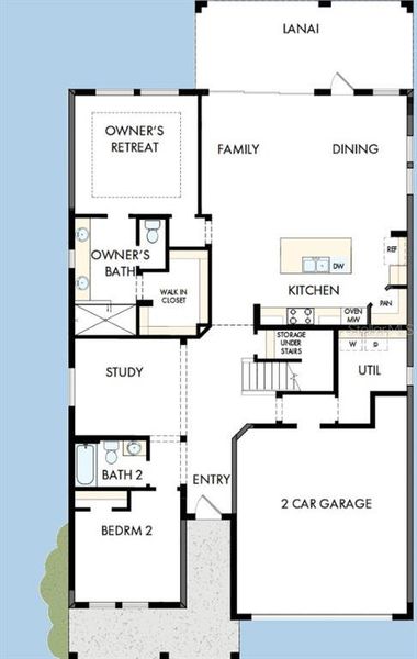 2D floor plan layout of this home in Waterset Classic Series, Apollo Beach, FL (Image 3). 2D floor plan layout of this home in Waterset Classic Series, Apollo Beach, FL (Image 3).