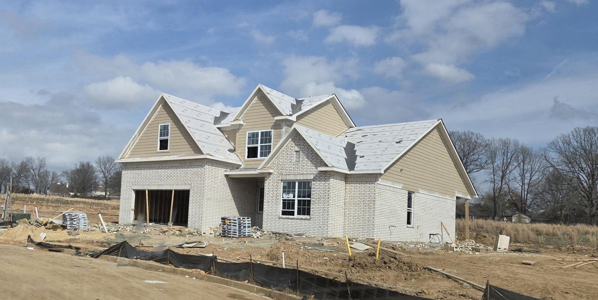 In-progress construction of a new home in Twin Oaks, Oakland, TN (Image 22).