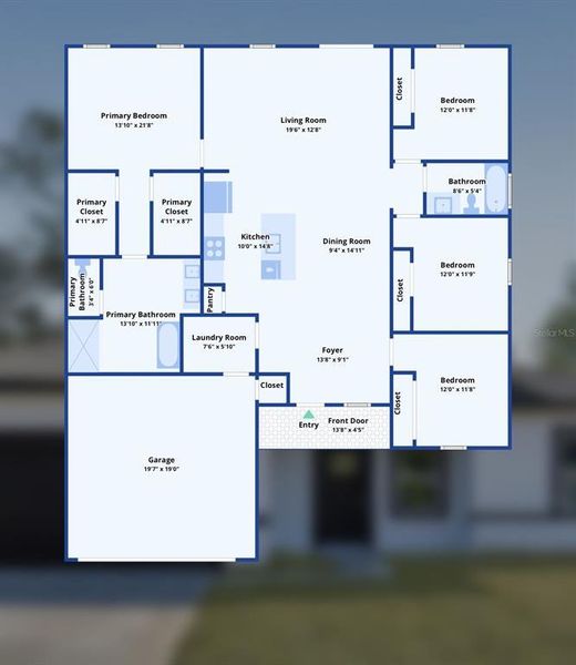 2D floor plan layout of this home in , Citrus Springs, FL (Image 4).