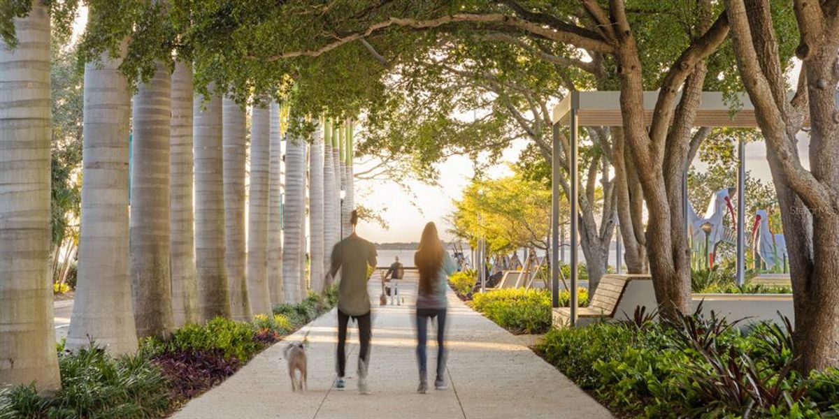 Walking trails at The Bay – a 53-acre Waterfront Park just 3 blocks away