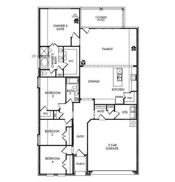 2D floor plan layout of this home in Mercer Meadows, Royse City, TX (Image 4).