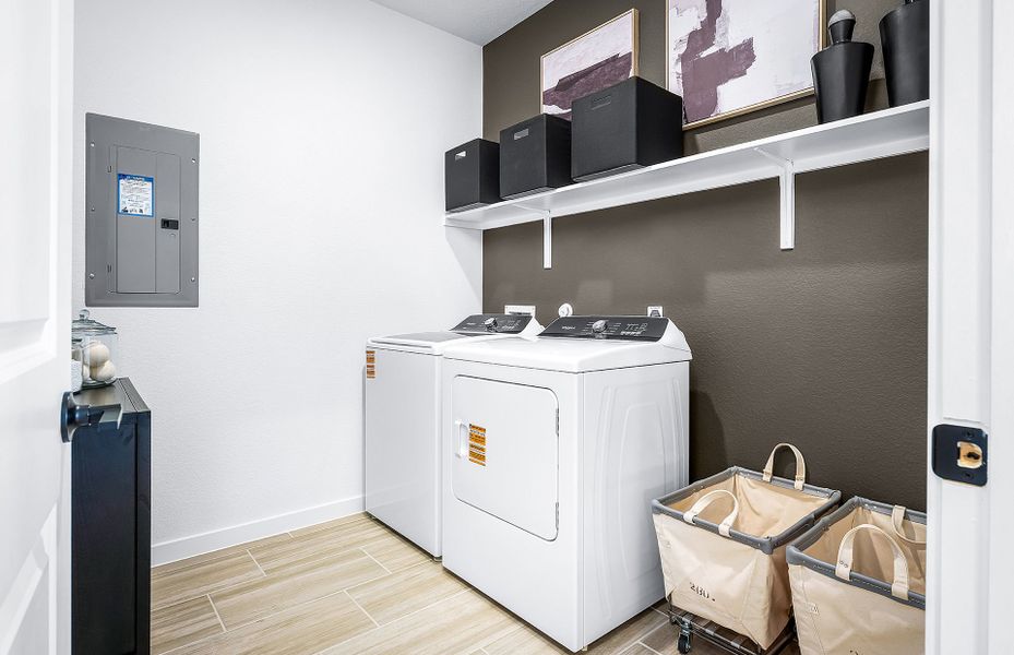 Laundry with Additional Shelving