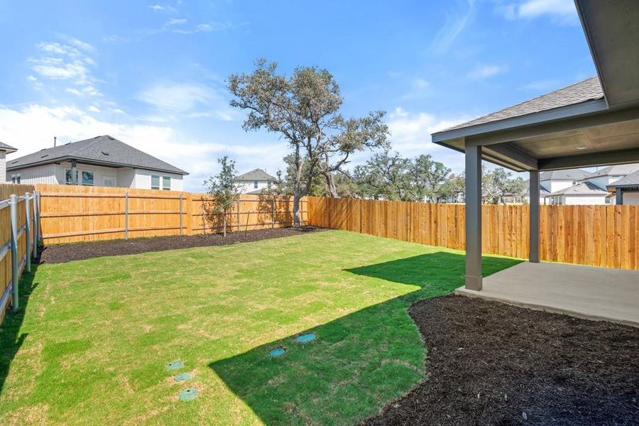 Exterior details and patio area of a home in Terrace Collection at Heritage, Dripping Springs (Image 20). Exterior details and patio area of a home in Terrace Collection at Heritage, Dripping Springs (Image 20).