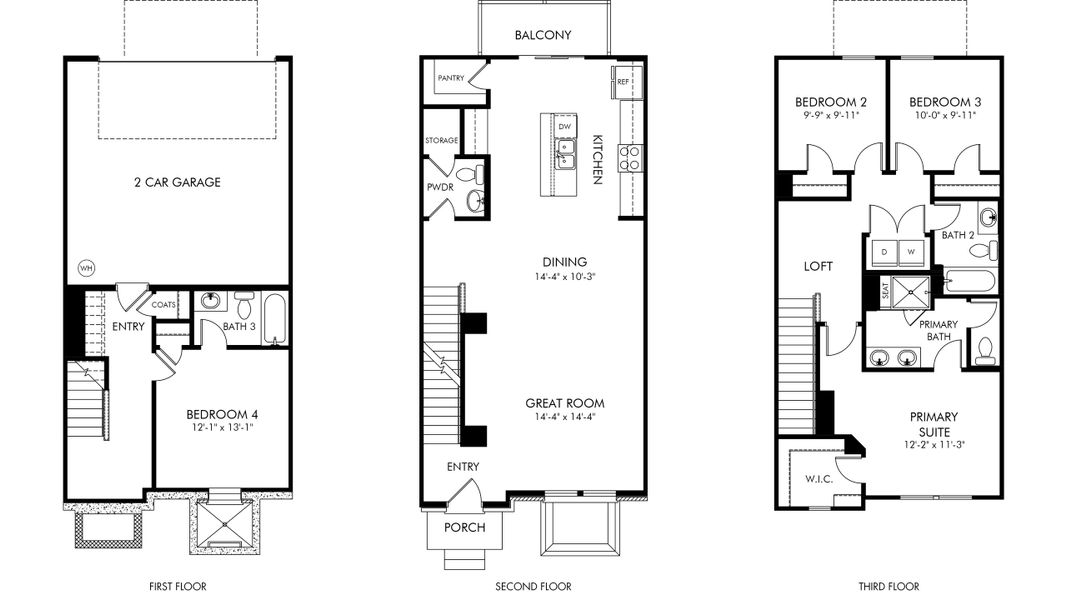 2D floor plan layout of this home in Zermatt Townhomes, Nashville, TN (Image 3). 2D floor plan layout of this home in Zermatt Townhomes, Nashville, TN (Image 3).