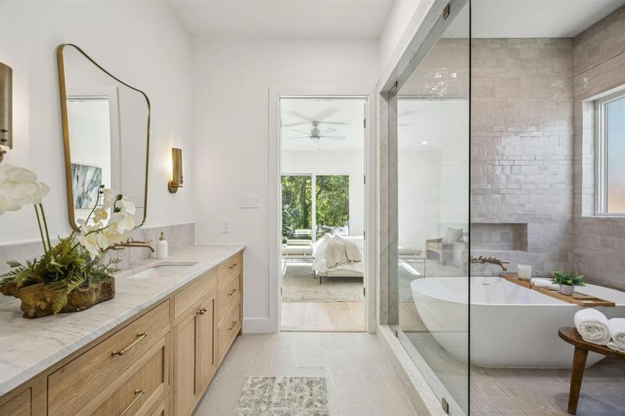 Furnished interior view inside a new home in , Dallas (Image 11).