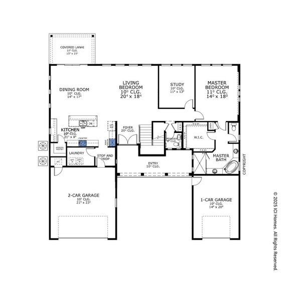 2D floor plan layout for the Marabella - Pinnacle Series | 80' Wide Lots by ICI Homes in Oakmont, Gainesville, FL (Image 4).