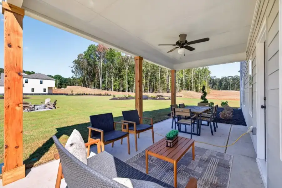 Exterior details and patio area of a home in Glen at Cave Springs, Douglasville (Image 3). Exterior details and patio area of a home in Glen at Cave Springs, Douglasville (Image 3).