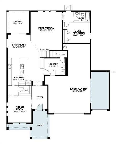 2D floor plan layout of this home in Emerson Pointe, Apopka, FL (Image 3). 2D floor plan layout of this home in Emerson Pointe, Apopka, FL (Image 3).