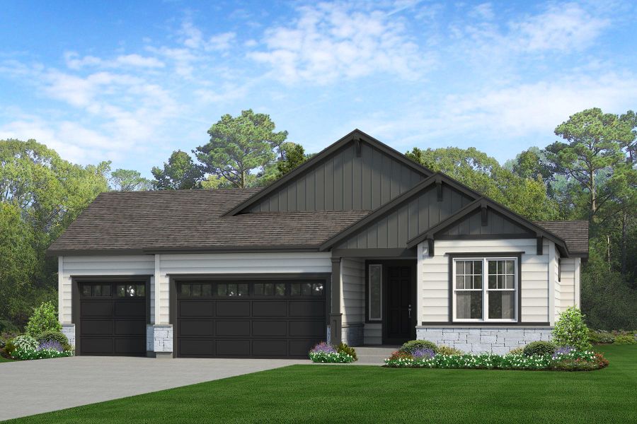 Representative exterior photo of a completed home built from the Lakewood II by Risewell Homes in Cherry Meadows, Brighton, CO (Image 17). Representative exterior photo of a completed home built from the Lakewood II by Risewell Homes in Cherry Meadows, Brighton, CO (Image 17).