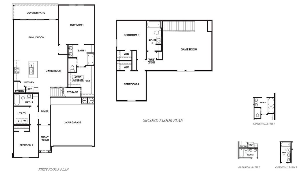 2D floor plan layout for the Mitchell by D.R. Horton in China Grove, China, TX (Image 3). 2D floor plan layout for the Mitchell by D.R. Horton in China Grove, China, TX (Image 3).