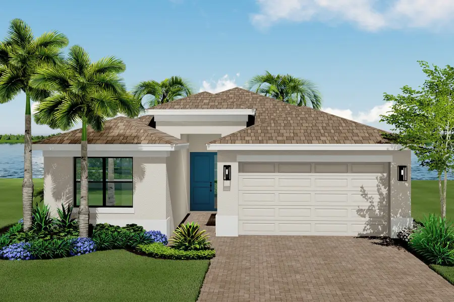 Representative exterior photo of a completed home built from the Eleuthera by GL Homes in Valencia Harbor (55+), Fort Myers, FL (Image 2).