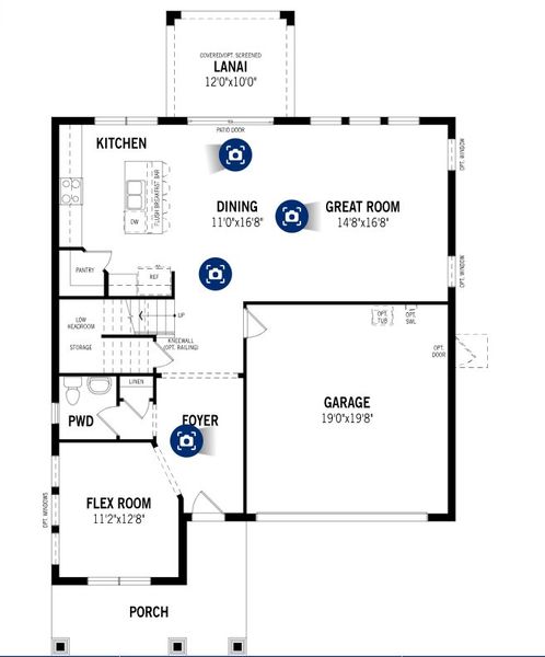 2D floor plan layout for the Shenandoah by Mattamy Homes in Sunstone Lakeside at Wellen Park, Venice, FL (Image 3).