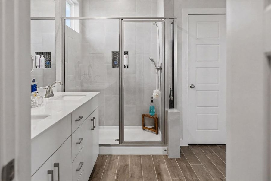 Furnished interior view inside a new home in August Fields, New Braunfels (Image 14).