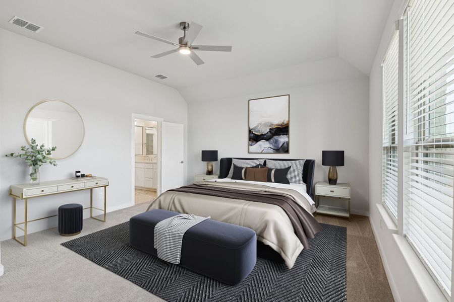 Primary Suite in the Stanley II home plan by Trophy Signature Homes – REPRESENTATIVE PHOTO Primary Suite in the Stanley II home plan by Trophy Signature Homes – REPRESENTATIVE PHOTO