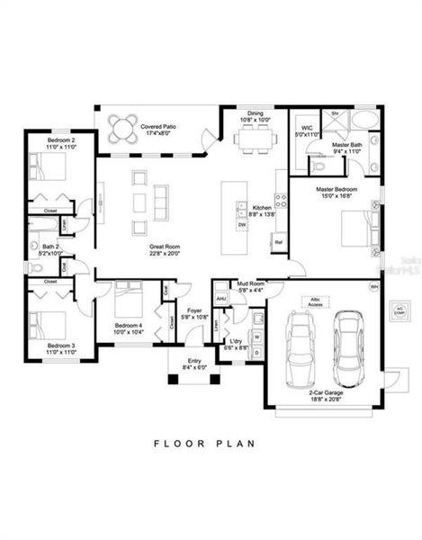 2D floor plan layout of this home in , Orlando, FL (Image 4).