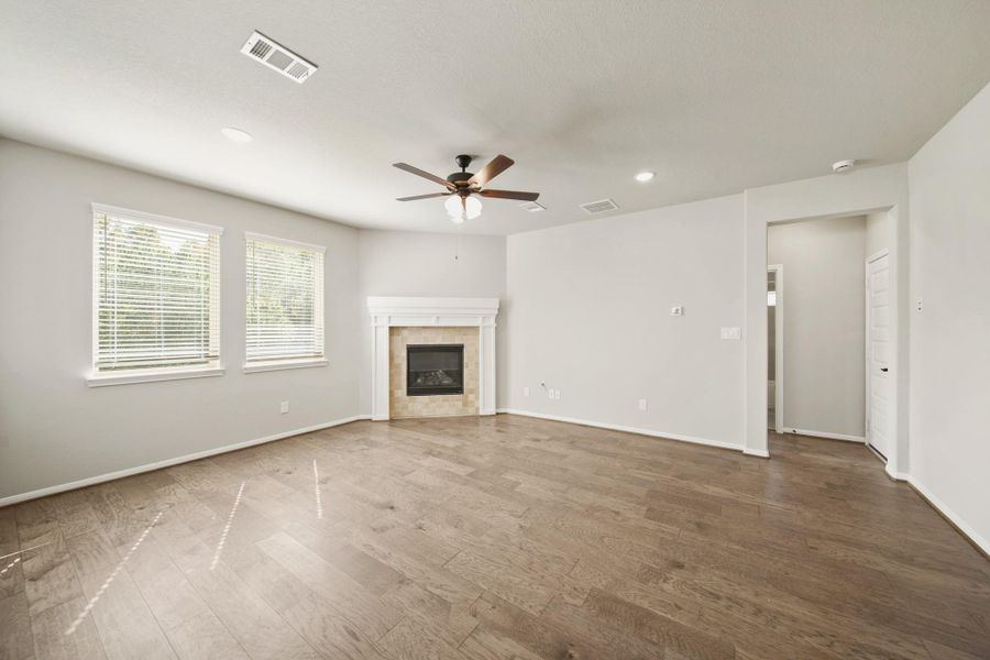 Cozy great room with fireplace
