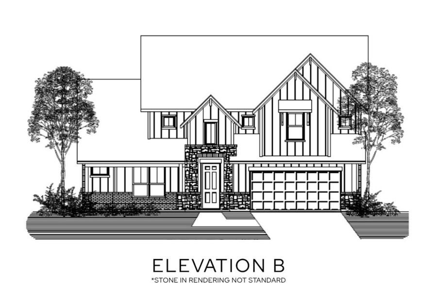 Representative rendering of the exterior for the The Milan by Lillian Custom Homes (Image 5).