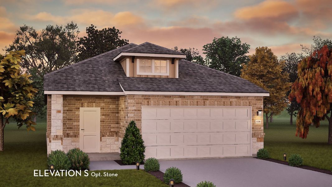 Representative exterior photo of a completed home built from the Hazel by CastleRock Communities in Arboretum Estates, Terrell, TX (Image 16).