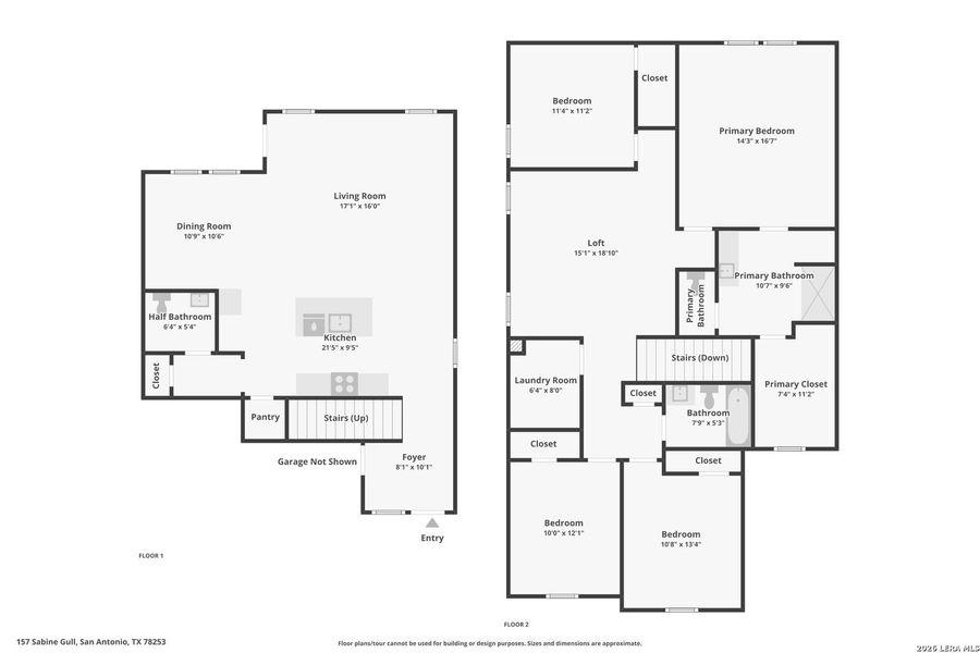 2D floor plan layout of this home in Redbird Ranch, San Antonio, TX (Image 4).