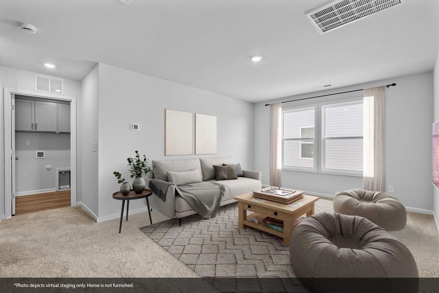 Furnished interior view inside a new home in Hanes Lake, Winston-Salem (Image 9). Furnished interior view inside a new home in Hanes Lake, Winston-Salem (Image 9).