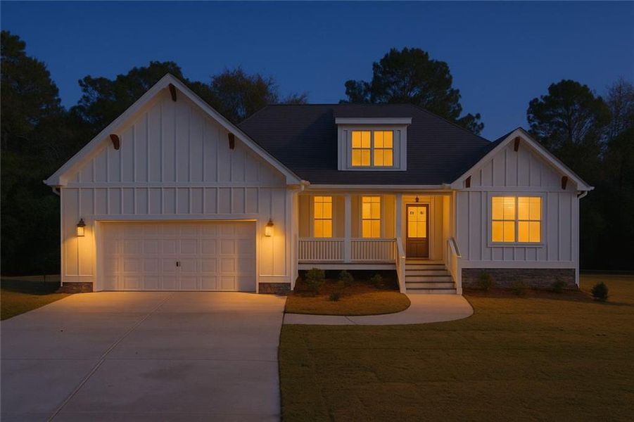 Front exterior of a new home in , Calhoun, GA, highlighting curb appeal (Image 21). Front exterior of a new home in , Calhoun, GA, highlighting curb appeal (Image 21).