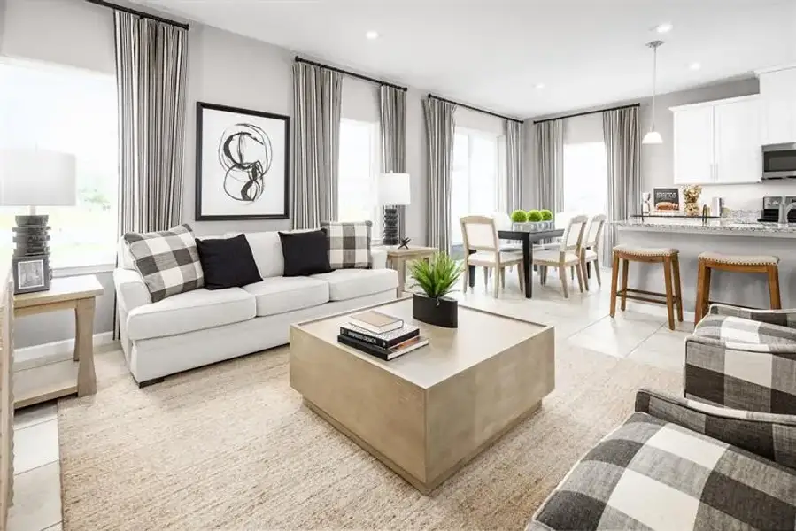Representative furnished interior of a home built from the Adeline by Ryan Homes in Seminole Palms, Palm Coast (Image 7).