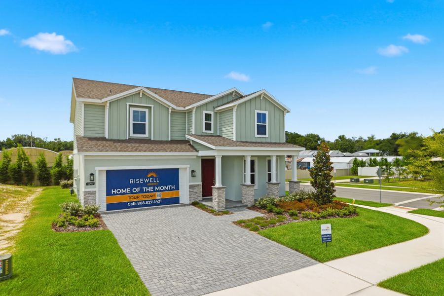Front exterior of a new home in Oakview, Apopka, FL, highlighting curb appeal (Image 1). Front exterior of a new home in Oakview, Apopka, FL, highlighting curb appeal (Image 1).