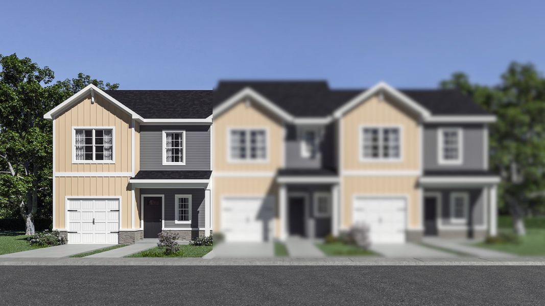 Front exterior of a new home in Towns at Lake Greenwood, Greenwood, SC, highlighting curb appeal (Image 16).