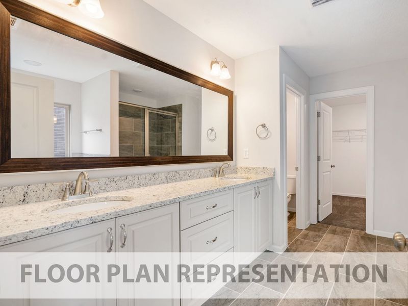 Primary Bathroom Vanity View Floor Plan Representation | The Kingsland II Plan by Ivey Homes Primary Bathroom Vanity View Floor Plan Representation | The Kingsland II Plan by Ivey Homes