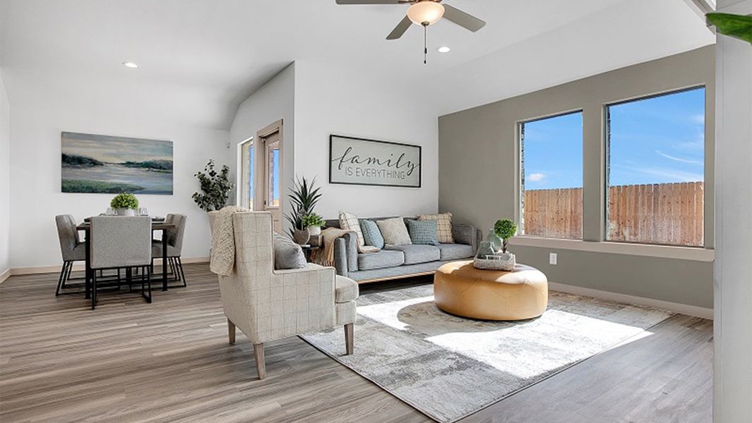 Representative furnished interior of a home built from the The Texas Cali by D.R. Horton in Everest Heights, Lubbock (Image 16).