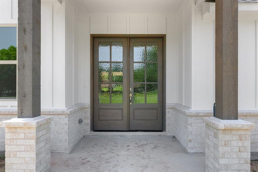 Walk into you new home with double glass beveled front door Walk into you new home with double glass beveled front door