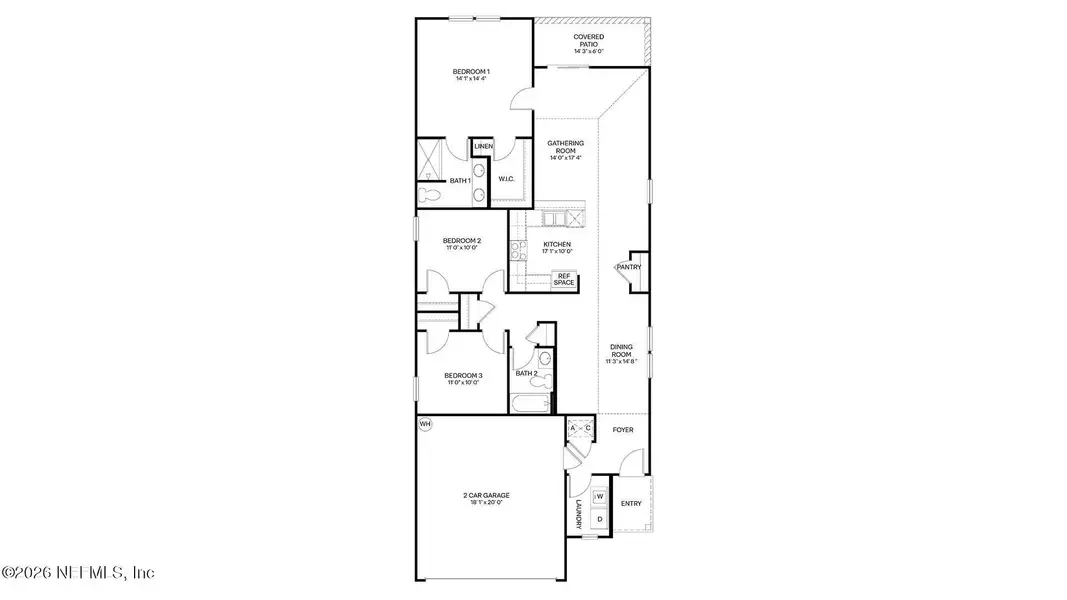 2D floor plan layout of this home in Rookery, Green Cove Springs, FL (Image 4).