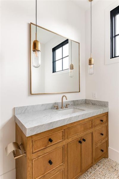 Bathroom featuring vanity