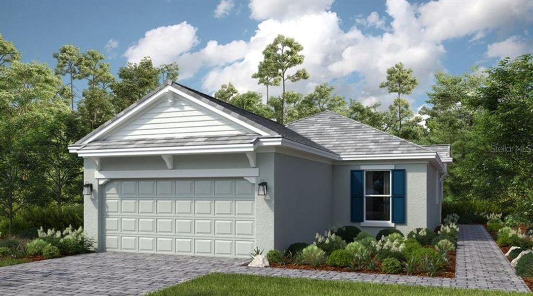 Front exterior of a new home in Esplanade at Wiregrass Ranch, Wesley Chapel, FL, highlighting curb appeal (Image 1). Front exterior of a new home in Esplanade at Wiregrass Ranch, Wesley Chapel, FL, highlighting curb appeal (Image 1).