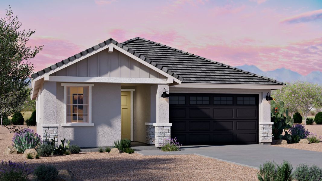 Representative exterior photo of a completed home built from the Glacier by D.R. Horton in Westpark, Buckeye, AZ (Image 4).
