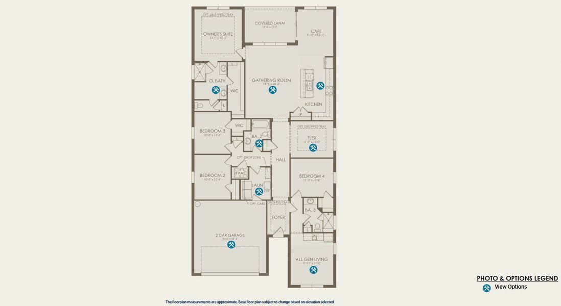 2D floor plan layout for the Concord by DiVosta in Emerson Oaks, Vero Beach, FL (Image 3).