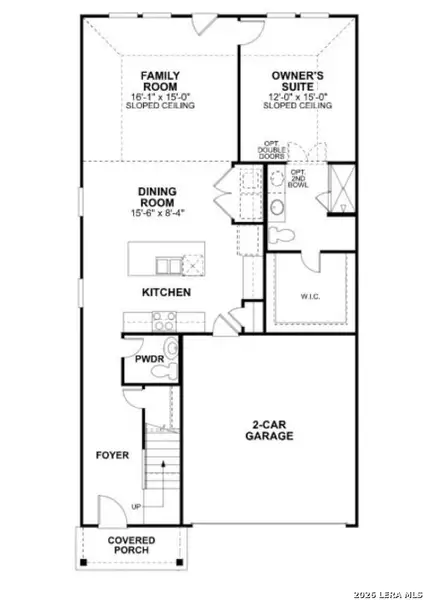 2D floor plan layout of this home in Park Place, New Braunfels, TX (Image 4).