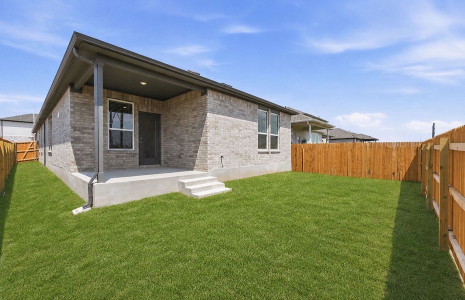 Exterior details and patio area of a home in Crosswinds, Kyle (Image 25). Exterior details and patio area of a home in Crosswinds, Kyle (Image 25).