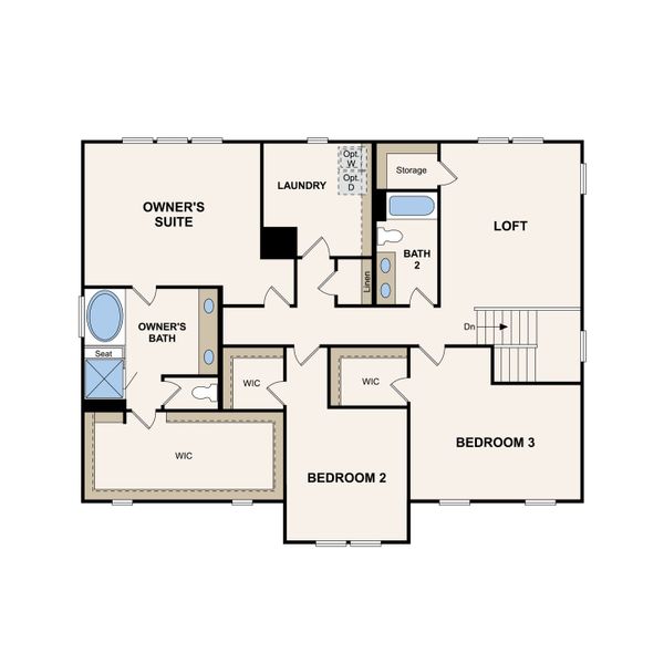 2D floor plan layout for the Hibiscus by Century Communities in The Oaks, Mount Juliet, TN (Image 4).