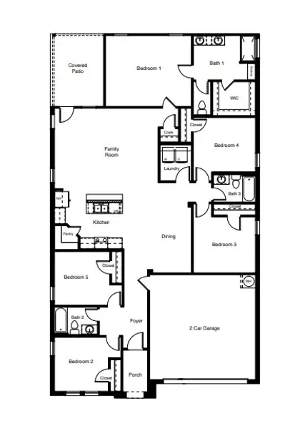 2D floor plan layout of this home in Heritage Parks, Abilene, TX (Image 2).