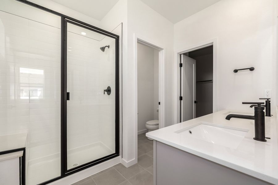 Furnished interior view inside a new home in Painted Prairie, Aurora (Image 15). Furnished interior view inside a new home in Painted Prairie, Aurora (Image 15).