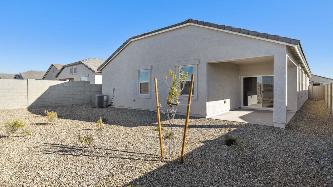 Exterior details and patio area of a home in Desert Moon Estates, Buckeye (Image 22).