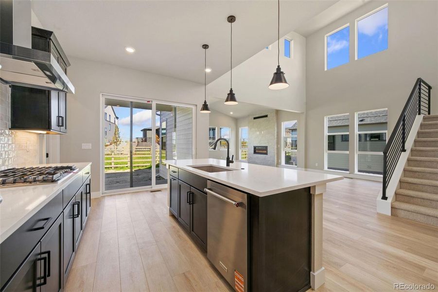Furnished interior view inside a new home in Kitchel Lake at Serratoga Falls, Timnath (Image 5).