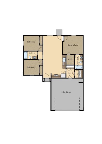 2D floor plan layout of this home in Rancho Desierto Bello, El Paso, TX (Image 5).