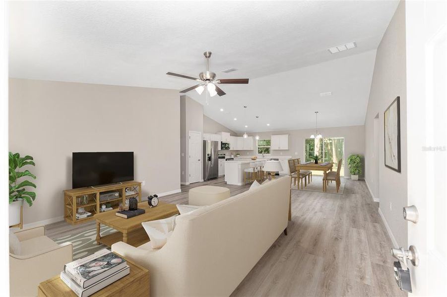 Furnished interior view inside a new home in , Dunnellon (Image 8).