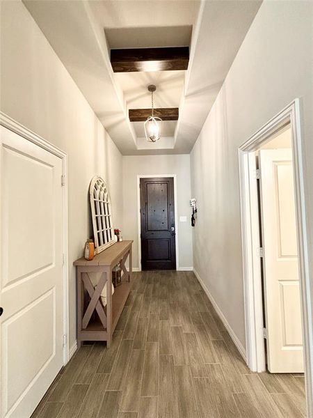 Main entrance and coffered ceiling Main entrance and coffered ceiling