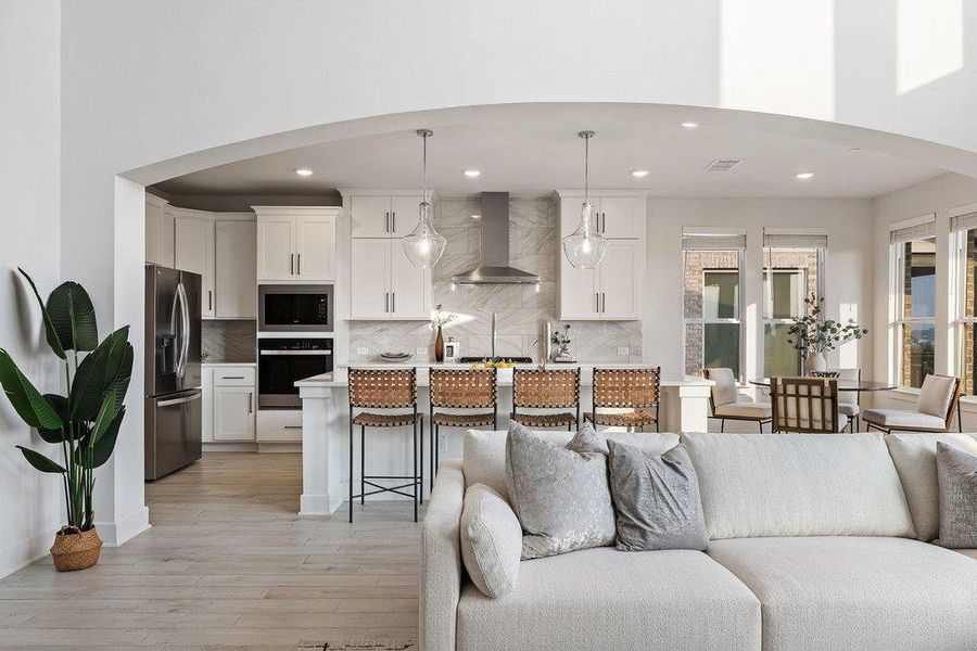Furnished interior view inside a new home in Sweetwater - 60', Austin (Image 6).